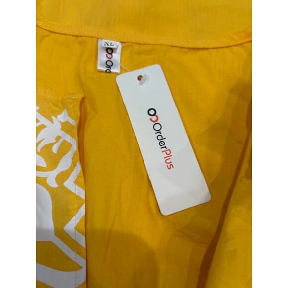 Beautiful Bright Yellow with White Print Design Order Plus Kurta – Size XL - Picture 6 of 7